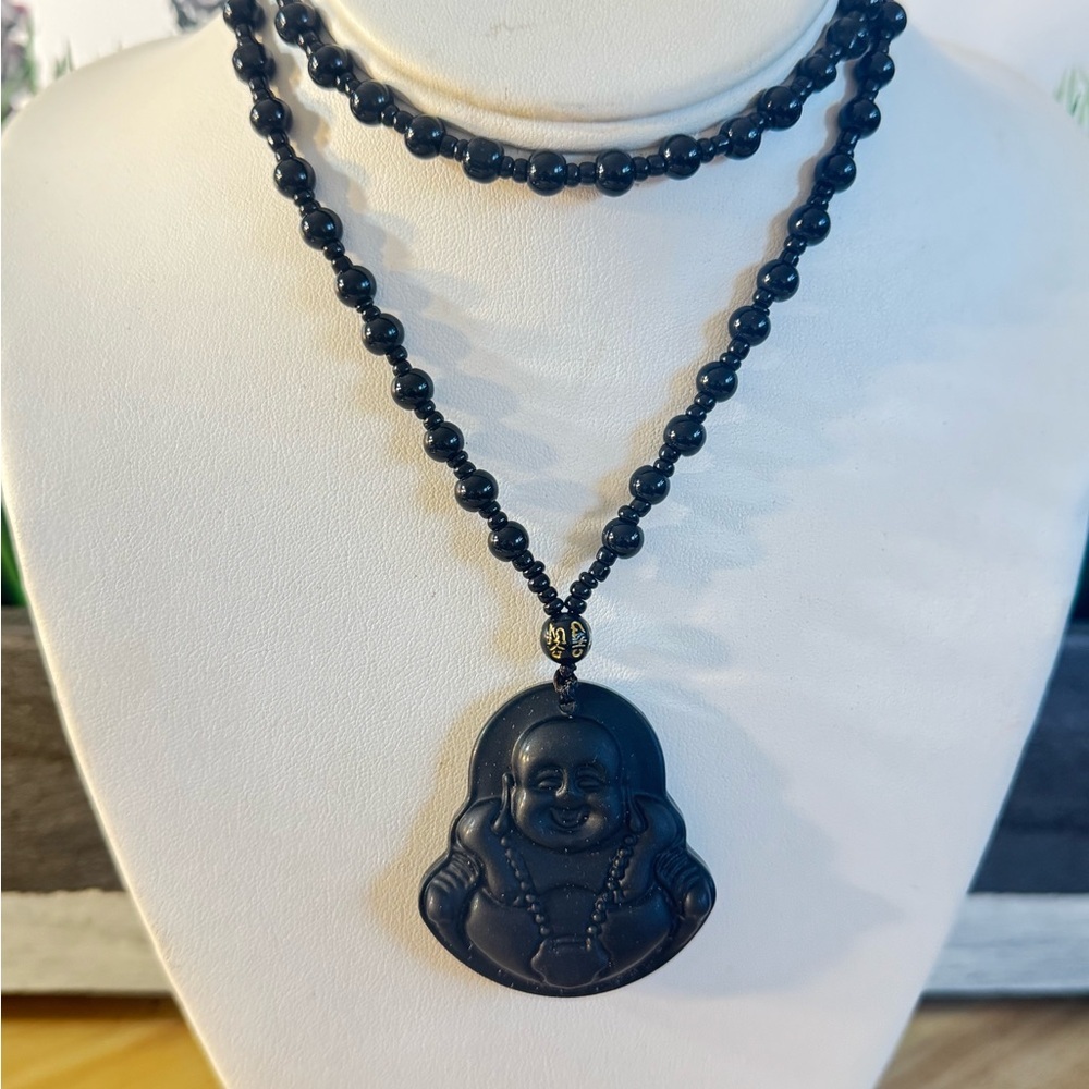 BLACK BUDDHA NECKLACE
